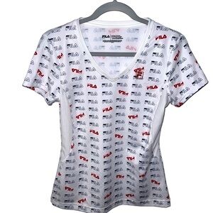 FILA White Logo Dry Fit Tee C40